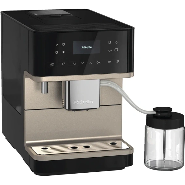 Miele cm6360 super automatic countertop coffee & espresso machine (obsidian black & steel)
