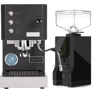 Profitec Go (Black) Espresso Machine & Eureka Mignon Facile Grinder (Black)