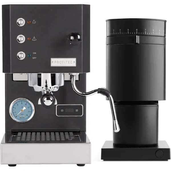 Profitec go (black) espresso machine & fellow opus grinder grinder (black)