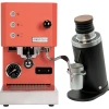 Profitec Go (Red) Espresso Machine & DF64 Gen2 Grinder w/ DLC Burrs (Black)