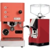 Profitec Go (Red) Espresso Machine & Eureka Mignon Slienzio 55 Grinder (Red)