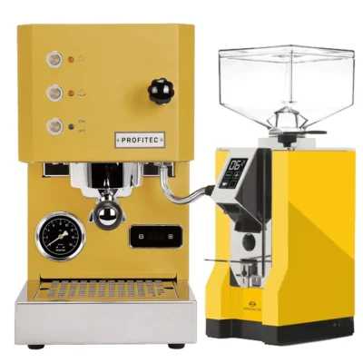 Profitec Go (Yellow) Espresso Machine & Eureka Mignon Specialita Grinder (Yellow)