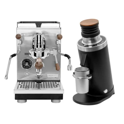 Profitec Jump Espresso Machine & DF64 Gen 2 w/ DLC Burrs (Black)