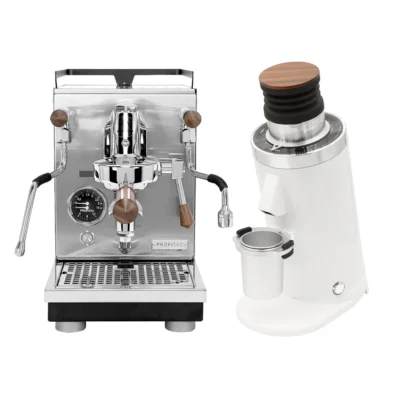 Profitec Jump Espresso Machine & DF64 Gen 2 w/ DLC Burrs (White)
