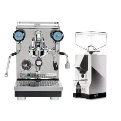 Profitec Pro 400 Espresso Machine & Eureka Mignon Silenzio 55mm Grinder (Chrome)