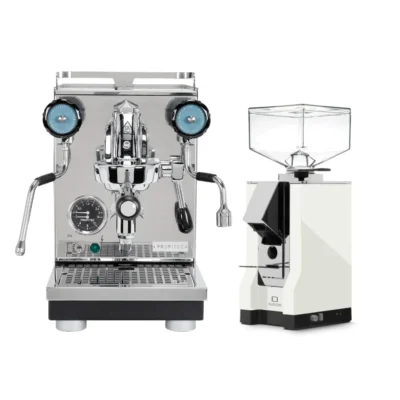Profitec Pro 400 Espresso Machine & Eureka Mignon Silenzio 55mm Grinder (White)