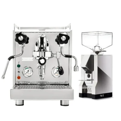 Profitec Pro 500 Espresso Machine & Eureka Mignon Silenzio 55mm Grinder (Chrome)