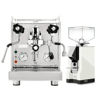 Profitec Pro 500 Espresso Machine & Eureka Mignon Silenzio 55mm Grinder (White)