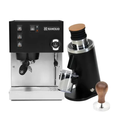 Rancilio Silvia M V6 Espresso Machine (Limited Edition Black) with DF54 Single Dose Grinder & Tamper