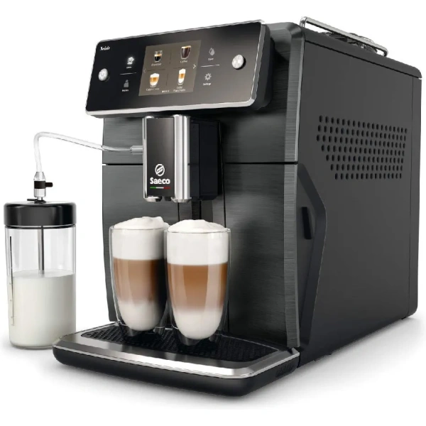 Saeco xelsis sm7684/04 super automatic coffee & espresso machine (titanium / black)