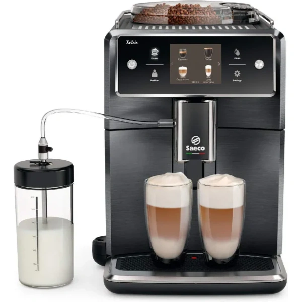Saeco xelsis sm7684/04 super automatic coffee & espresso machine (titanium / black) - Image 2